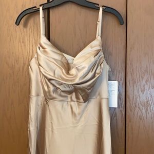 Revelry champaign gold satin dress. Never worn!
